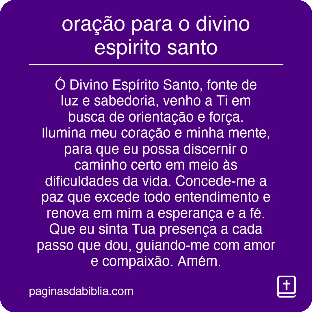 oração para o divino espirito santo