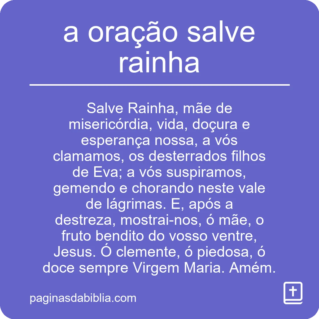 a oração salve rainha