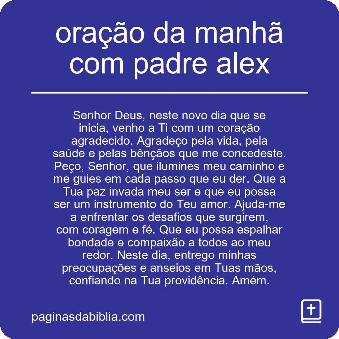 oração da manhã com padre alex