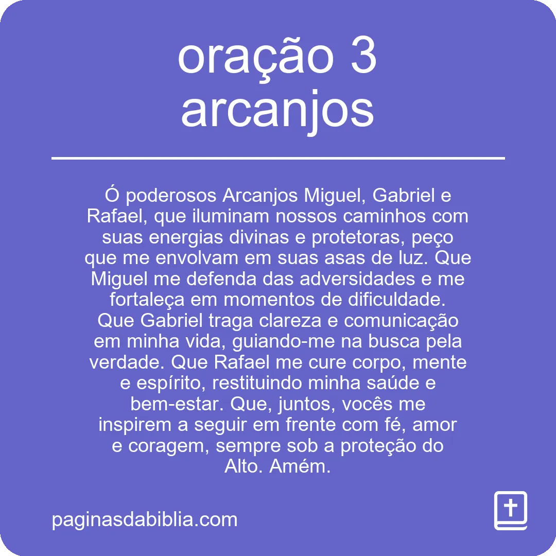 oração 3 arcanjos