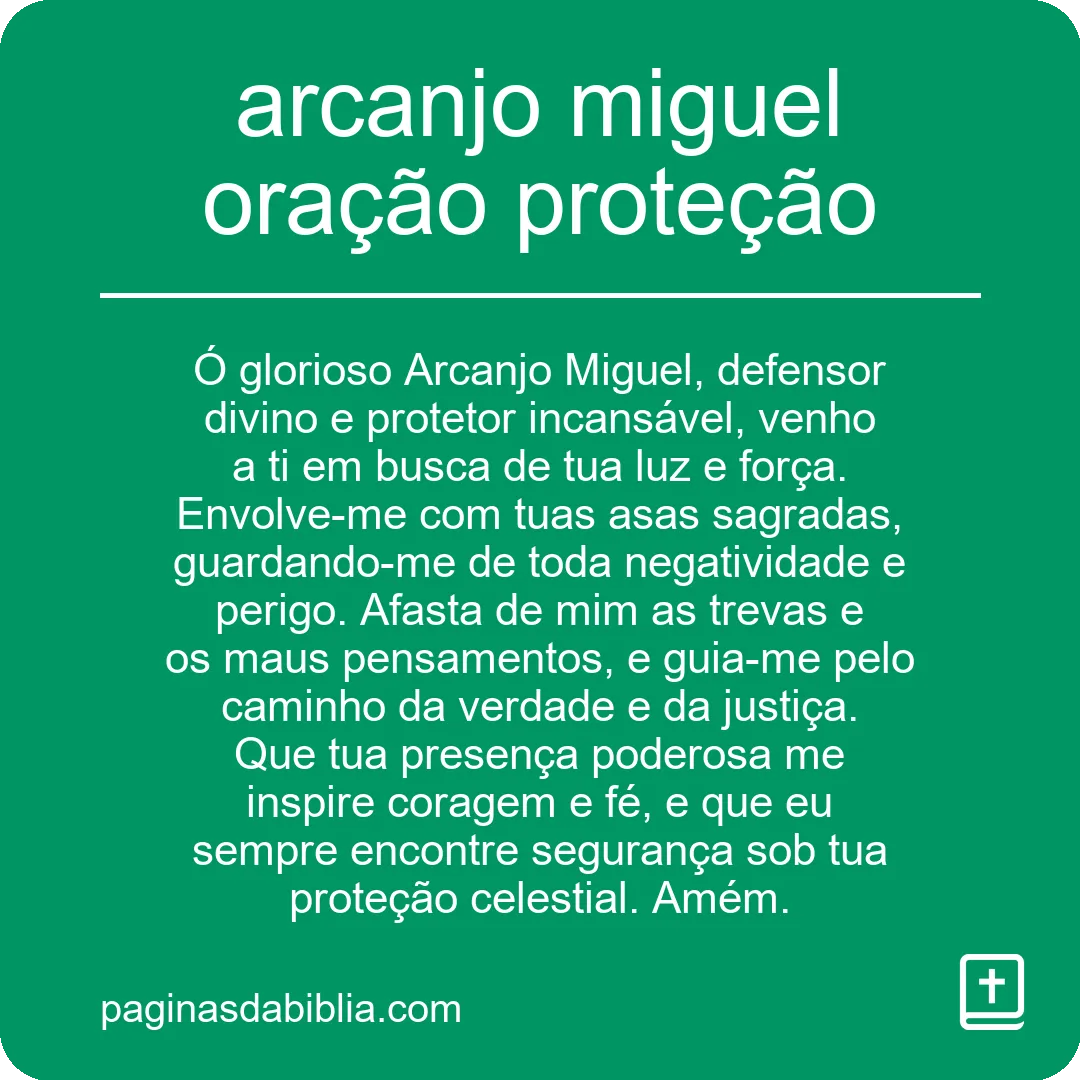 arcanjo miguel oração proteção