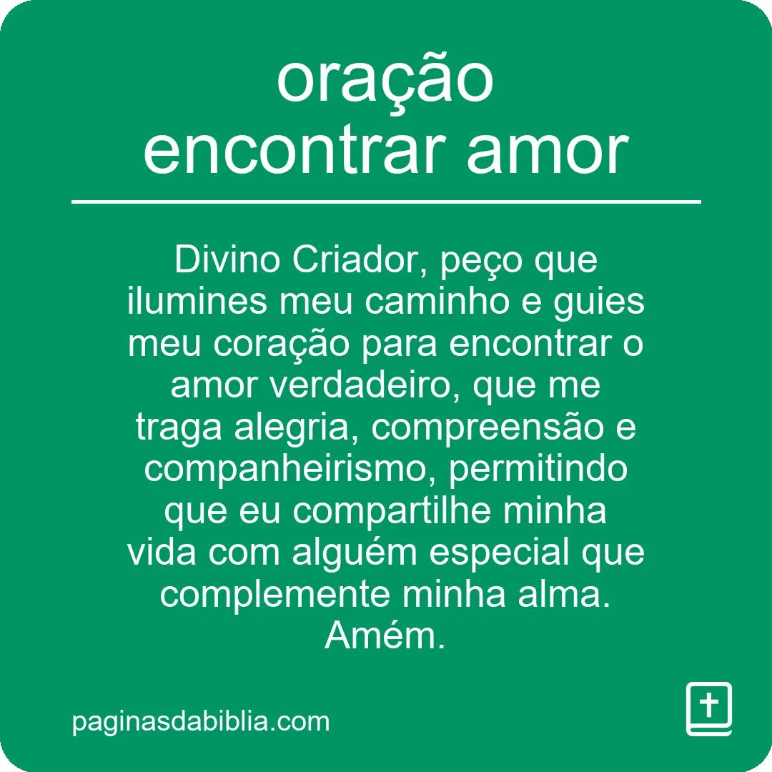 oração encontrar amor