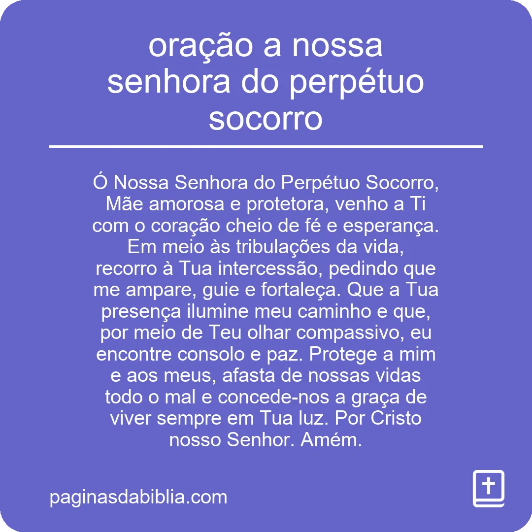 oração a nossa senhora do perpétuo socorro