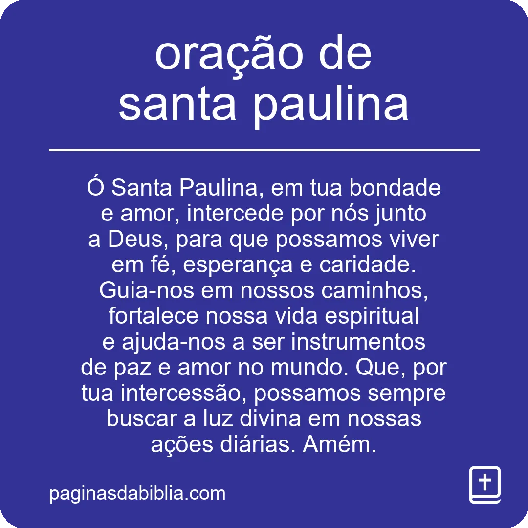 oração de santa paulina