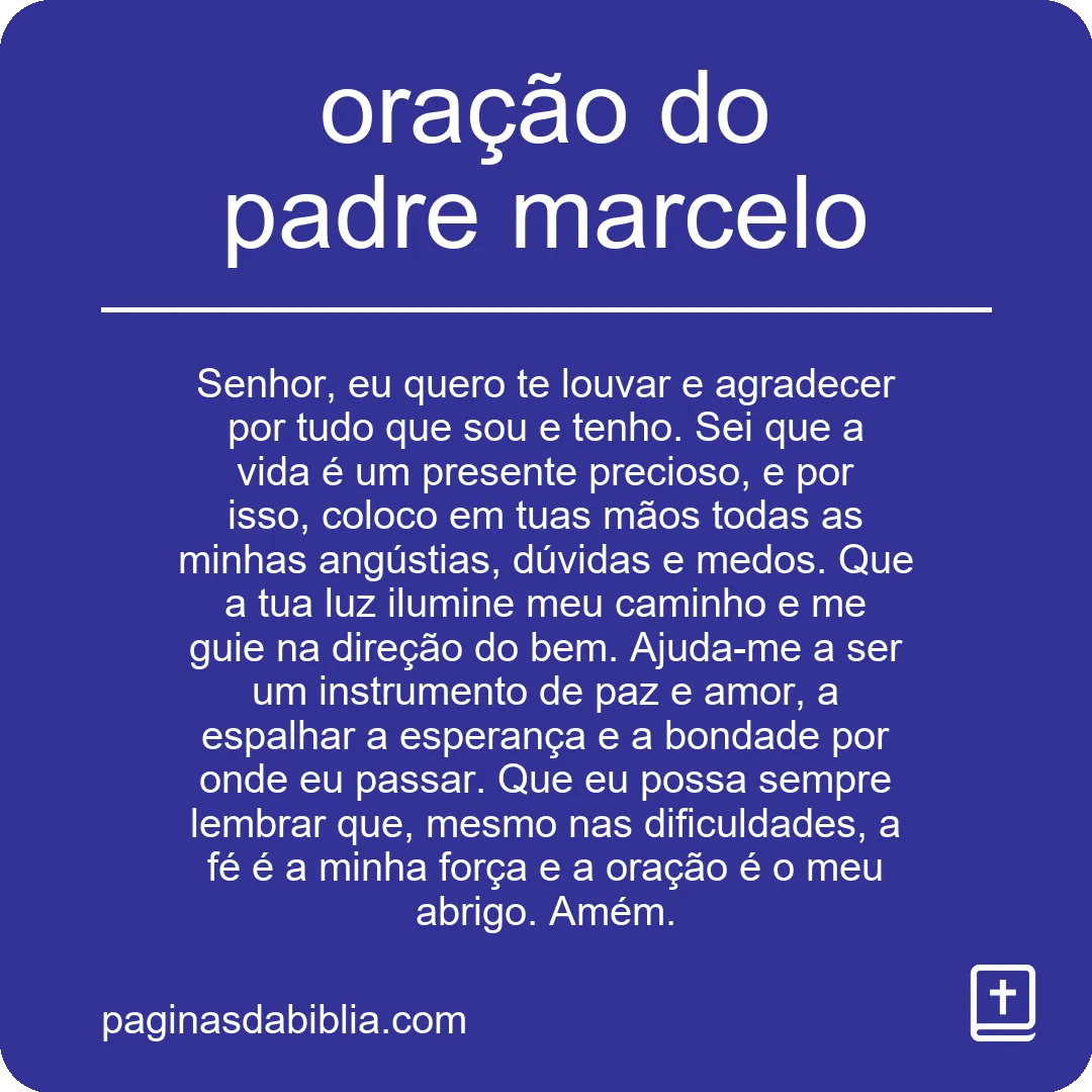 oração do padre marcelo