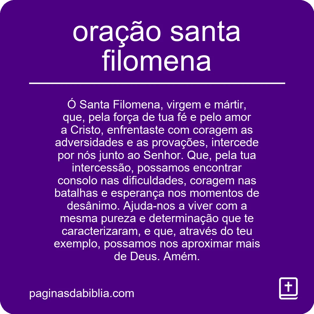 oração santa filomena