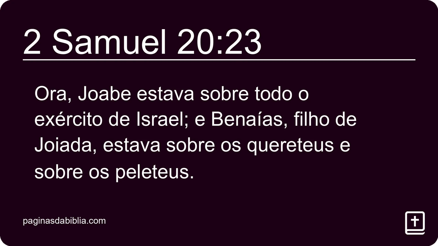 2 Samuel 20:23