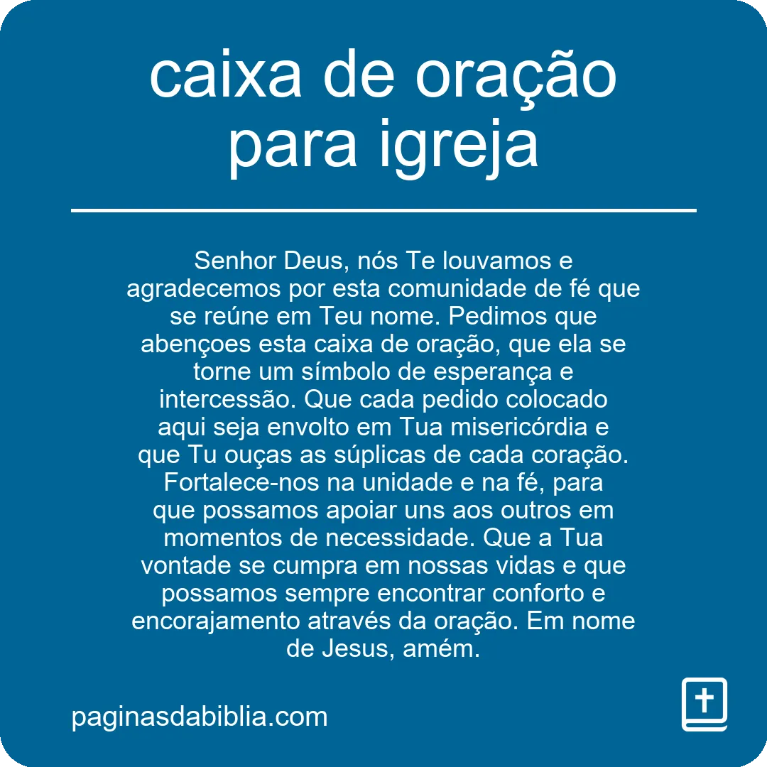 caixa de oração para igreja