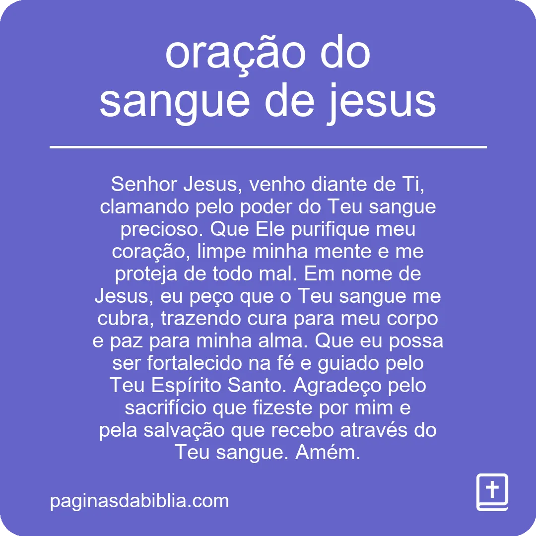 oração do sangue de jesus