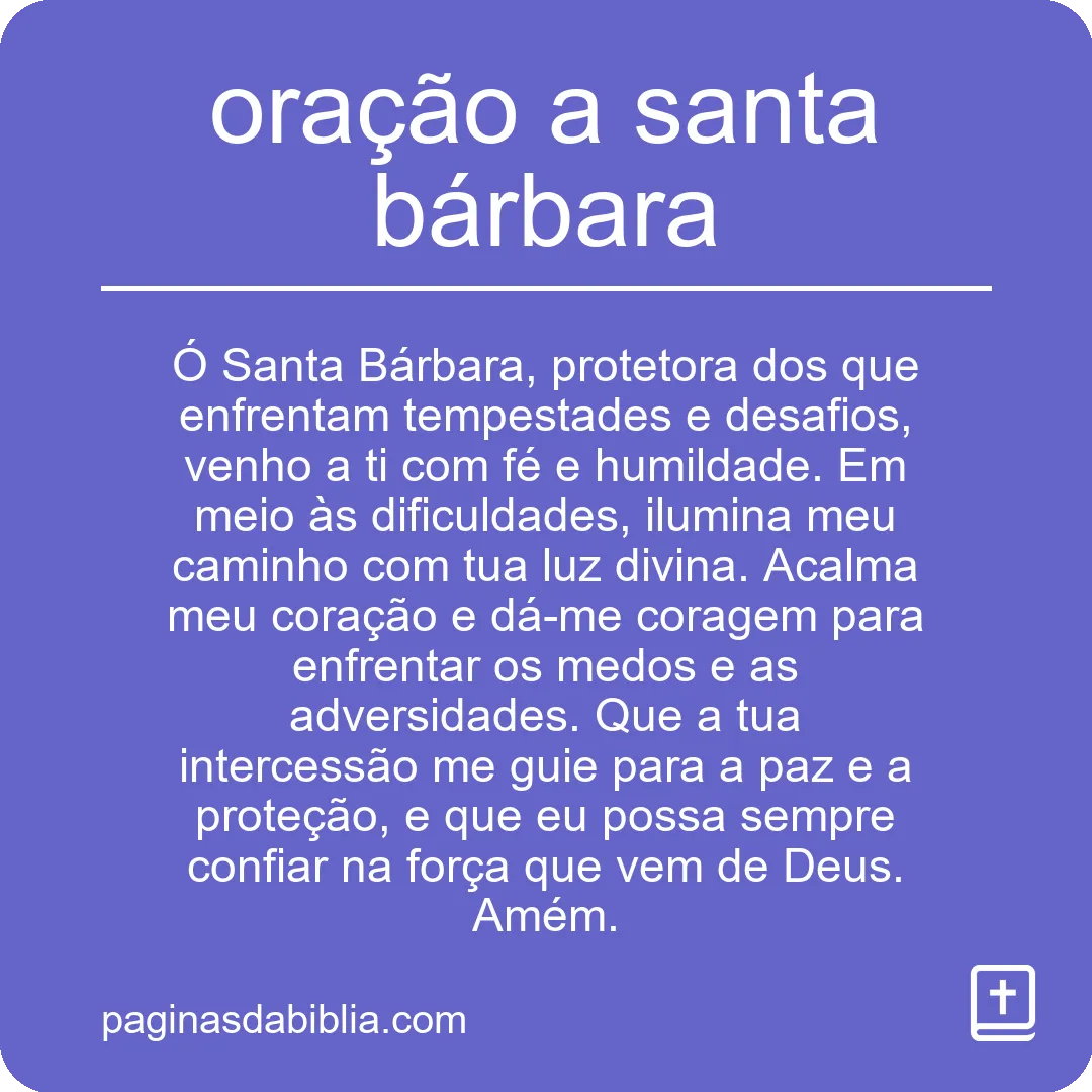 oração a santa bárbara