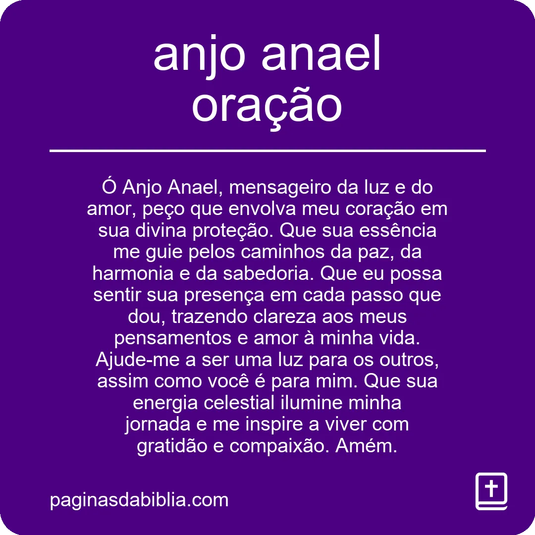 anjo anael oração