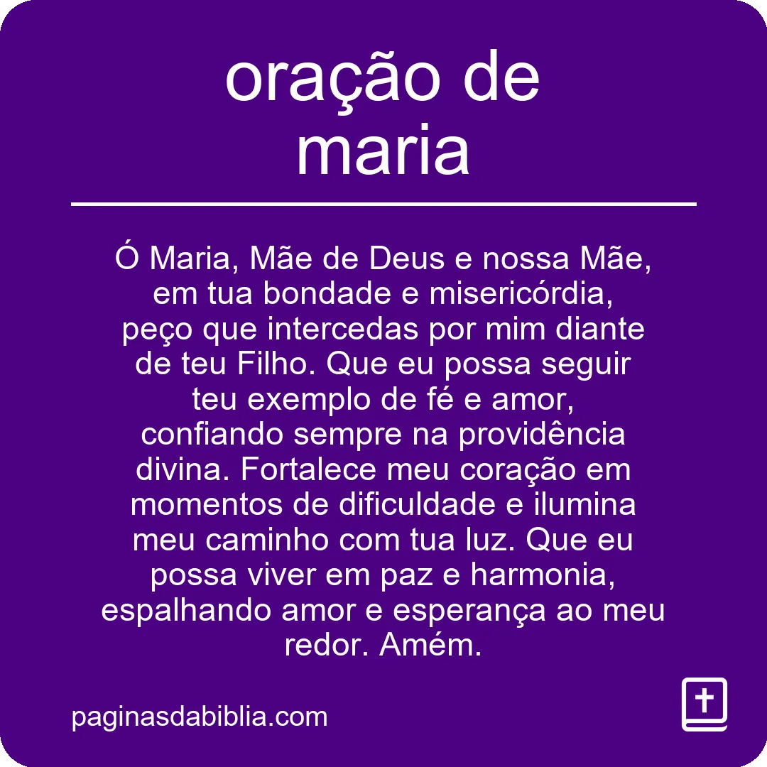 oração de maria