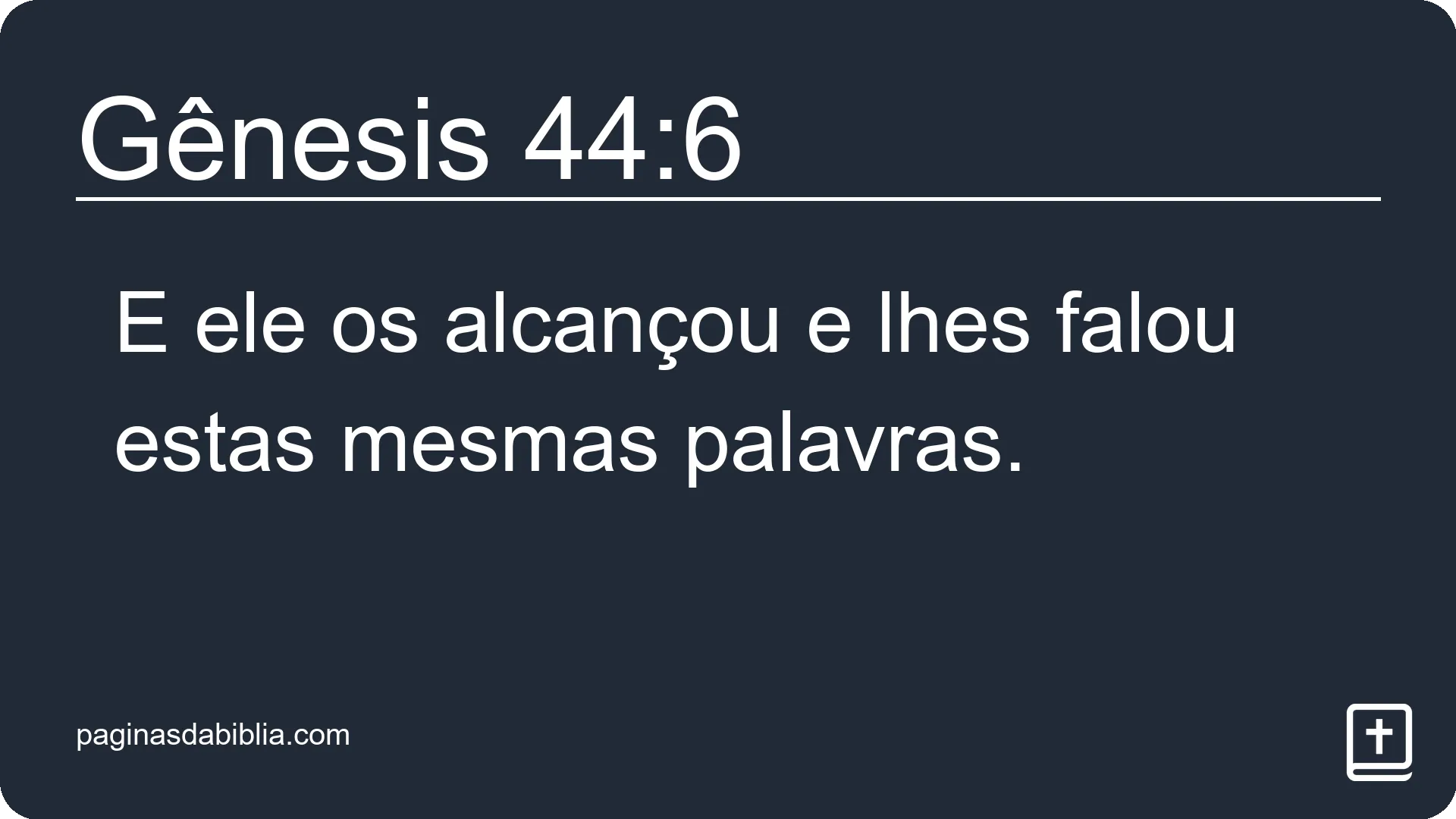 Gênesis 44:6