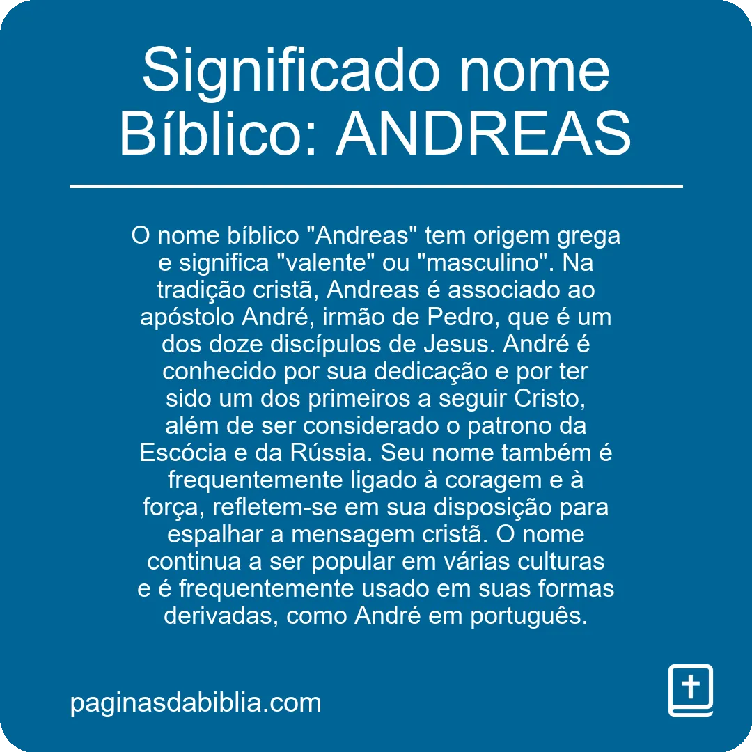 Significado nome Bíblico: ANDREAS