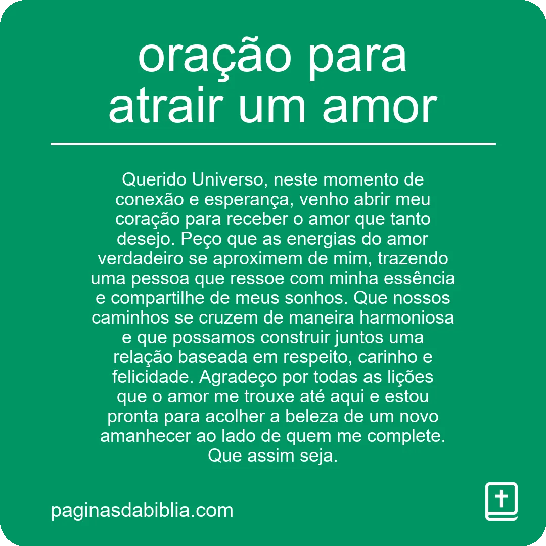 oração para atrair um amor