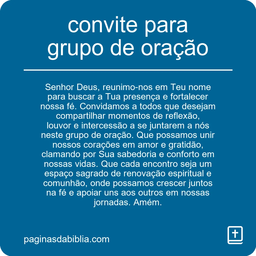 convite para grupo de oração