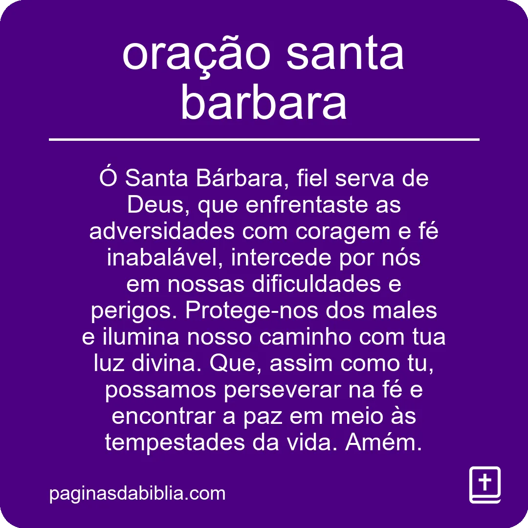 oração santa barbara