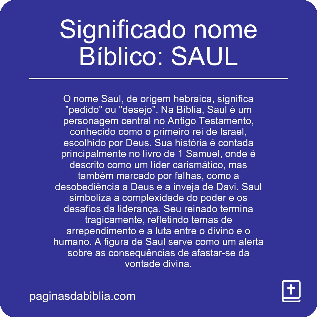 Significado nome Bíblico: SAUL