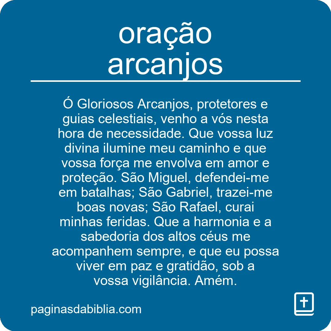 oração arcanjos