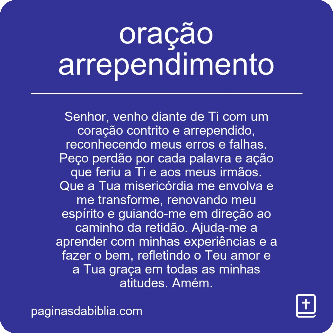 oração arrependimento