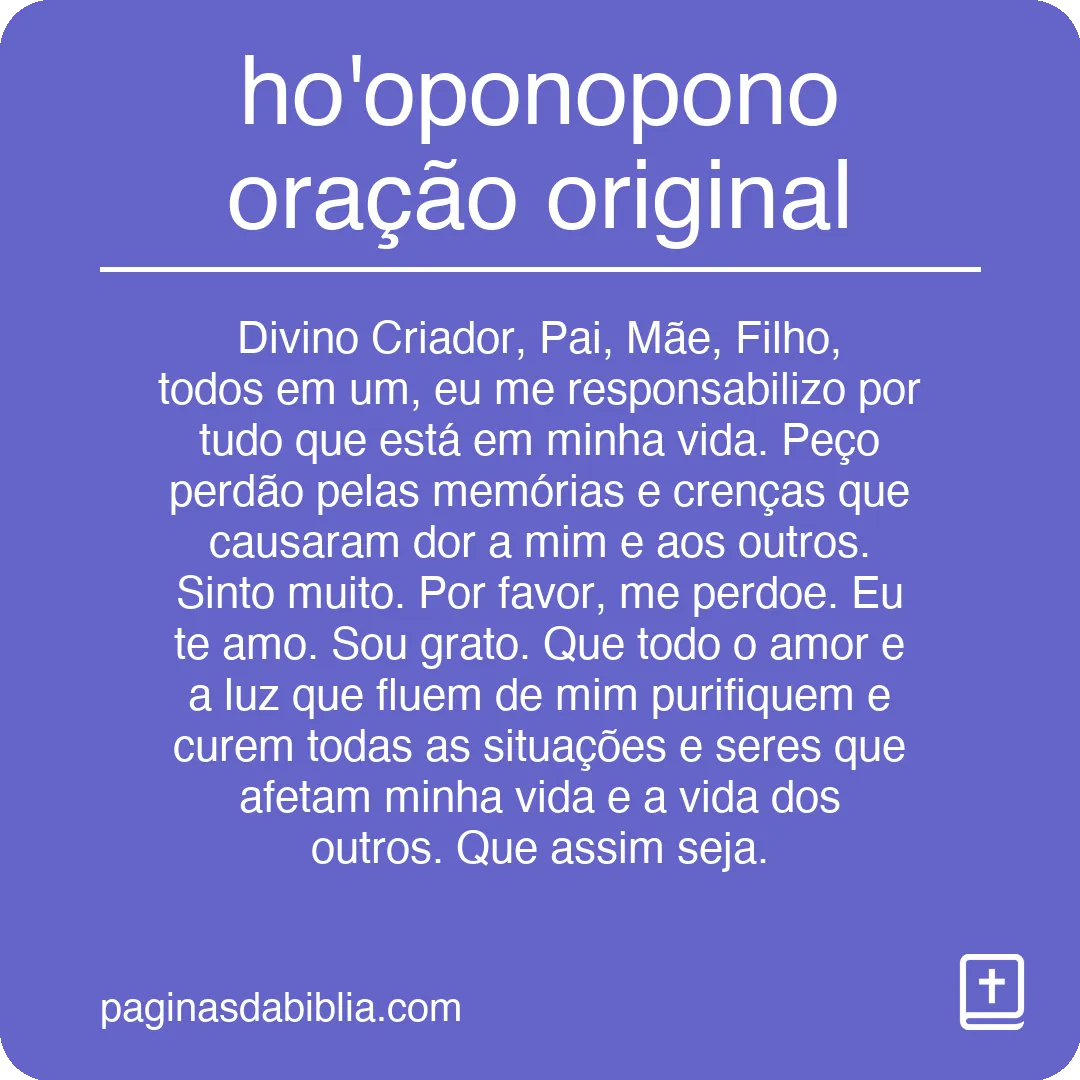 ho'oponopono oração original