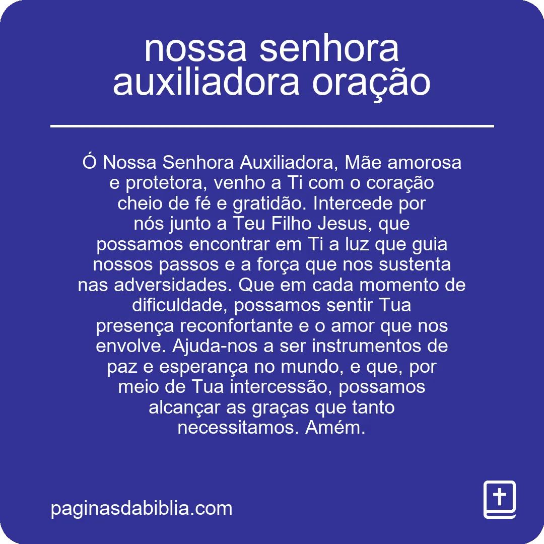 nossa senhora auxiliadora oração