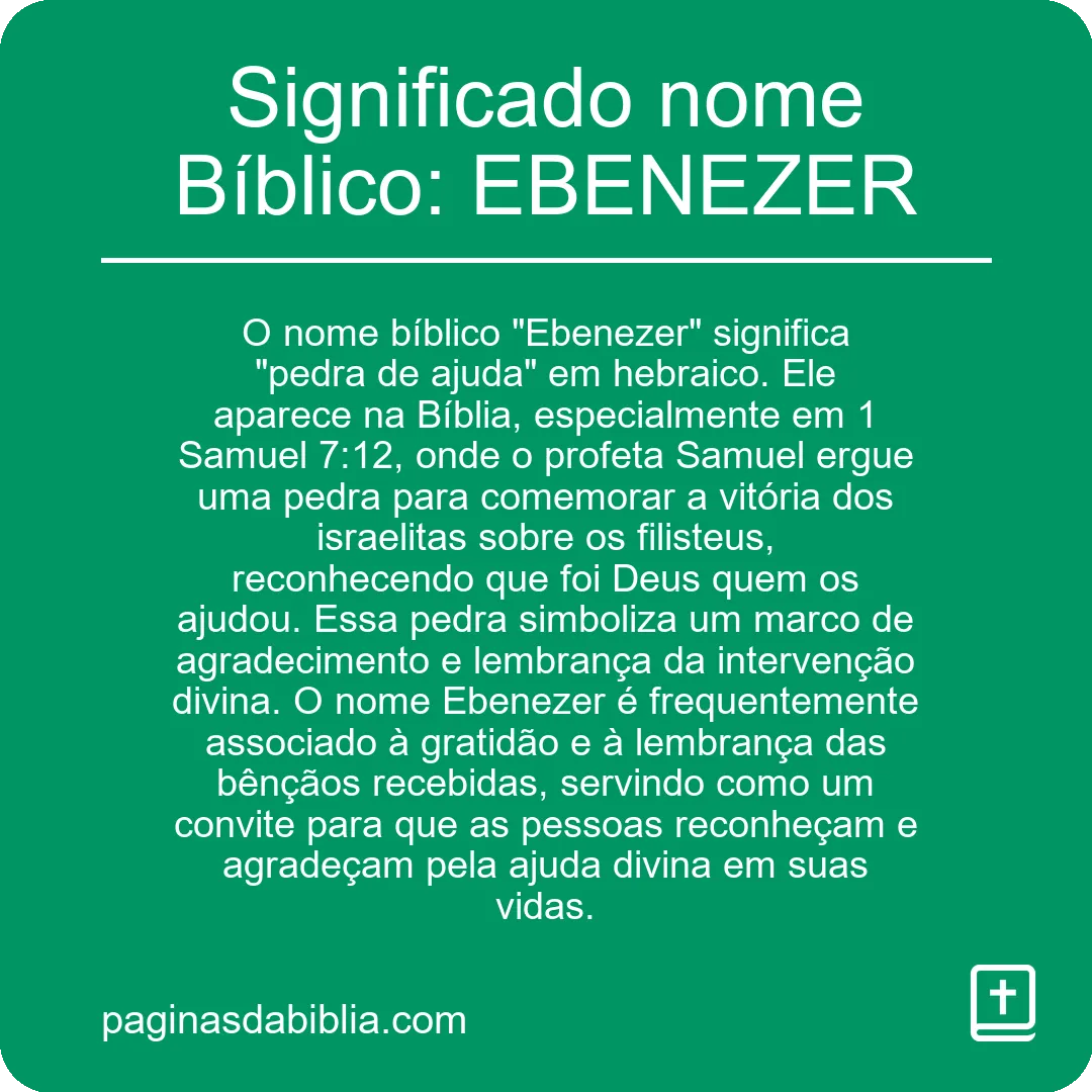 Significado nome Bíblico: EBENEZER