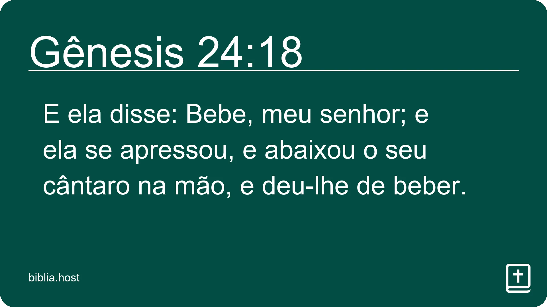 Gênesis 24:18