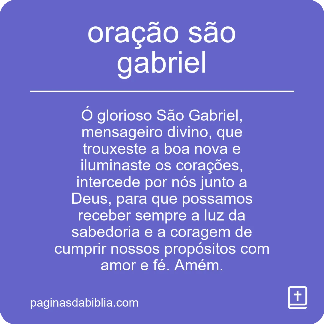 oração são gabriel