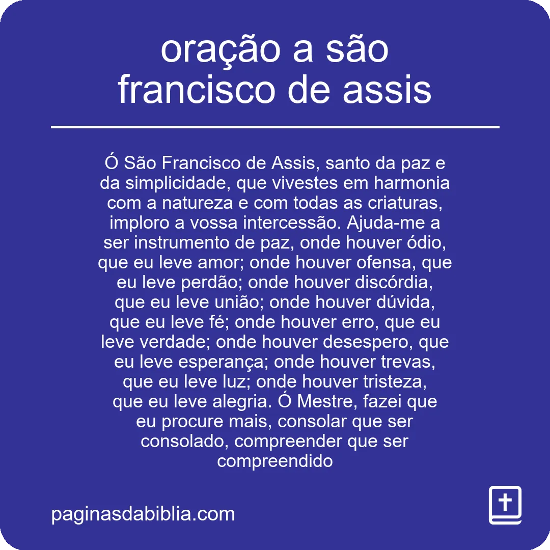 oração a são francisco de assis