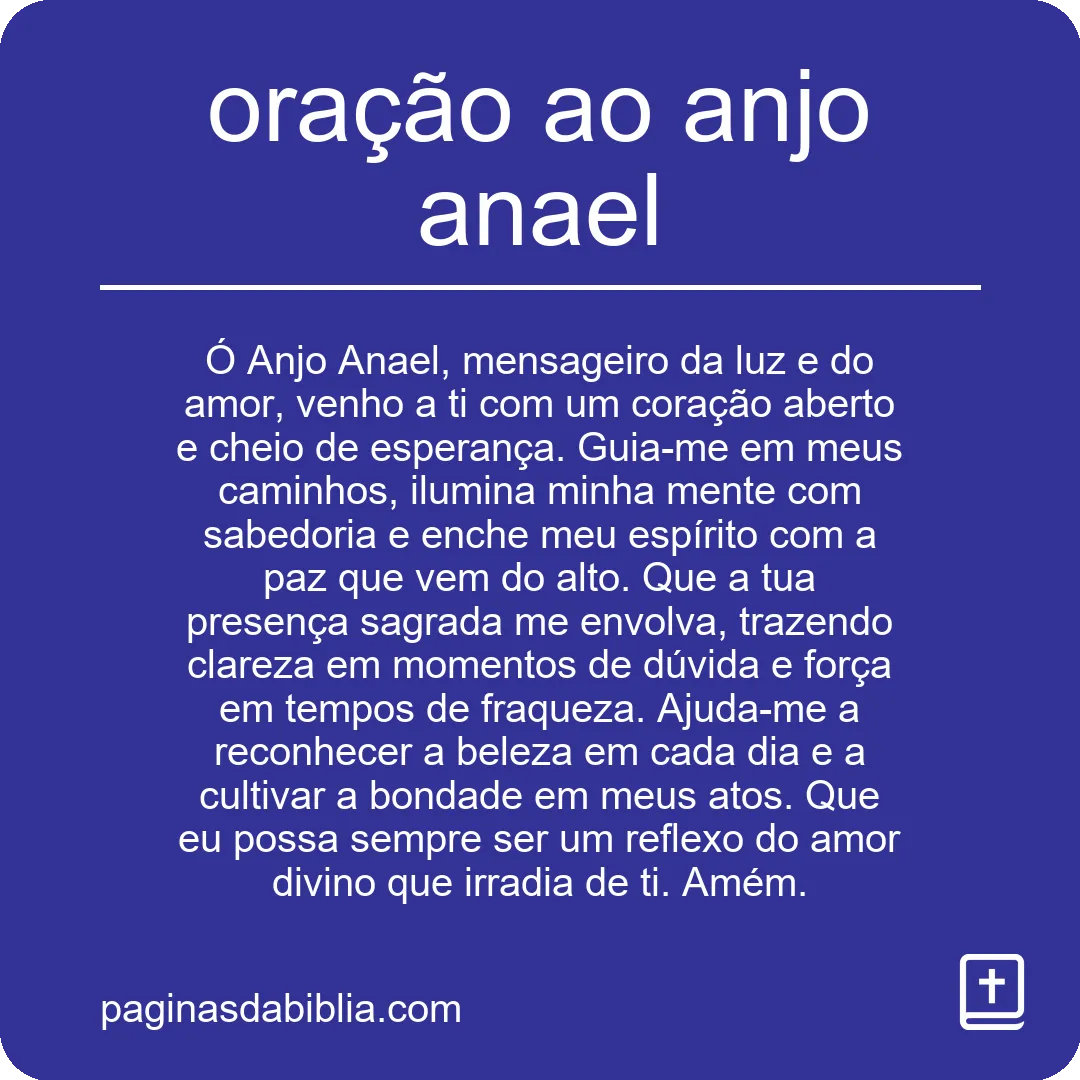 oração ao anjo anael