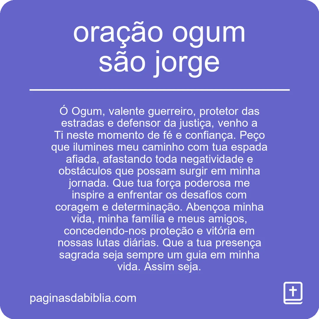 oração ogum são jorge