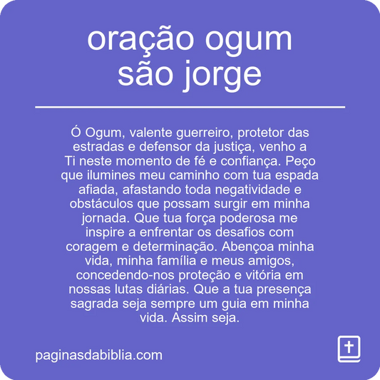 oração ogum são jorge