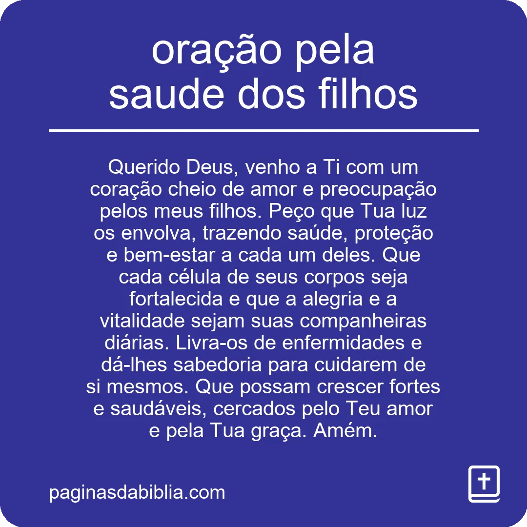 oração pela saude dos filhos