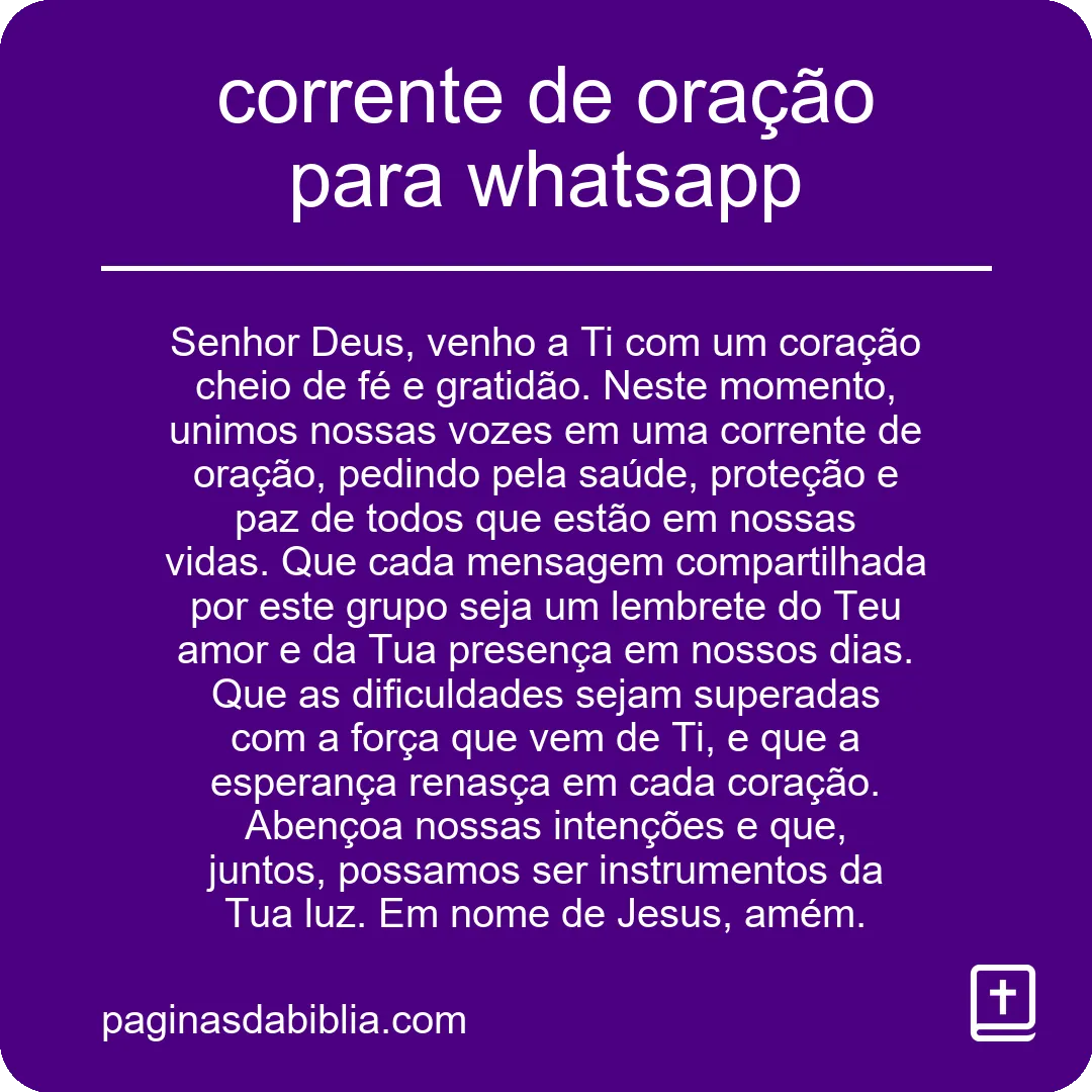 corrente de oração para whatsapp