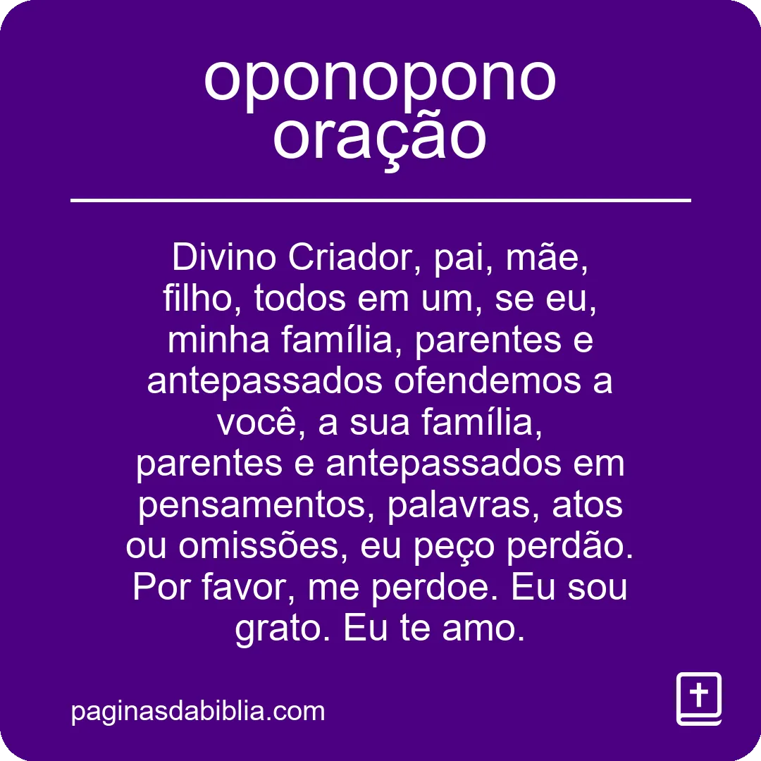 oponopono oração