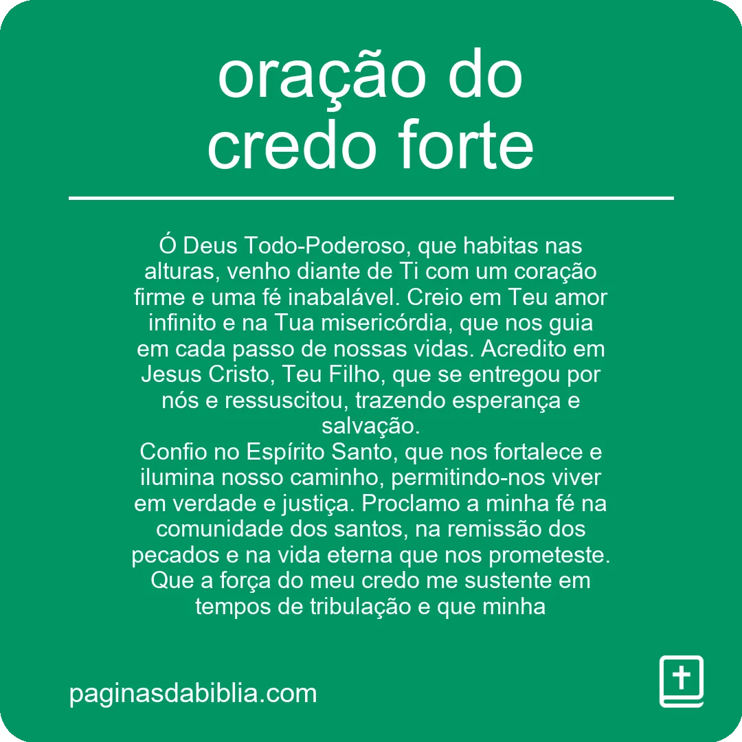 oração do credo forte