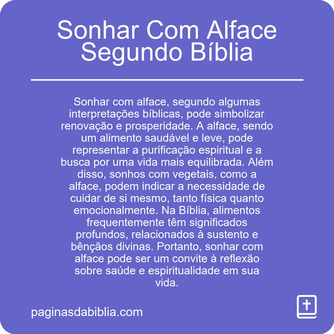 Sonhar Com Alface Segundo Bíblia