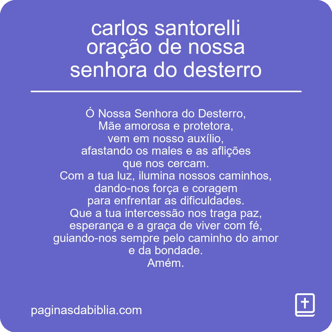 carlos santorelli oração de nossa senhora do desterro