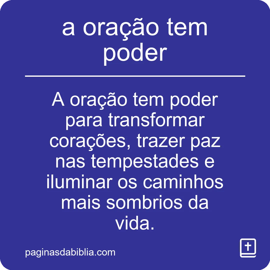 a oração tem poder