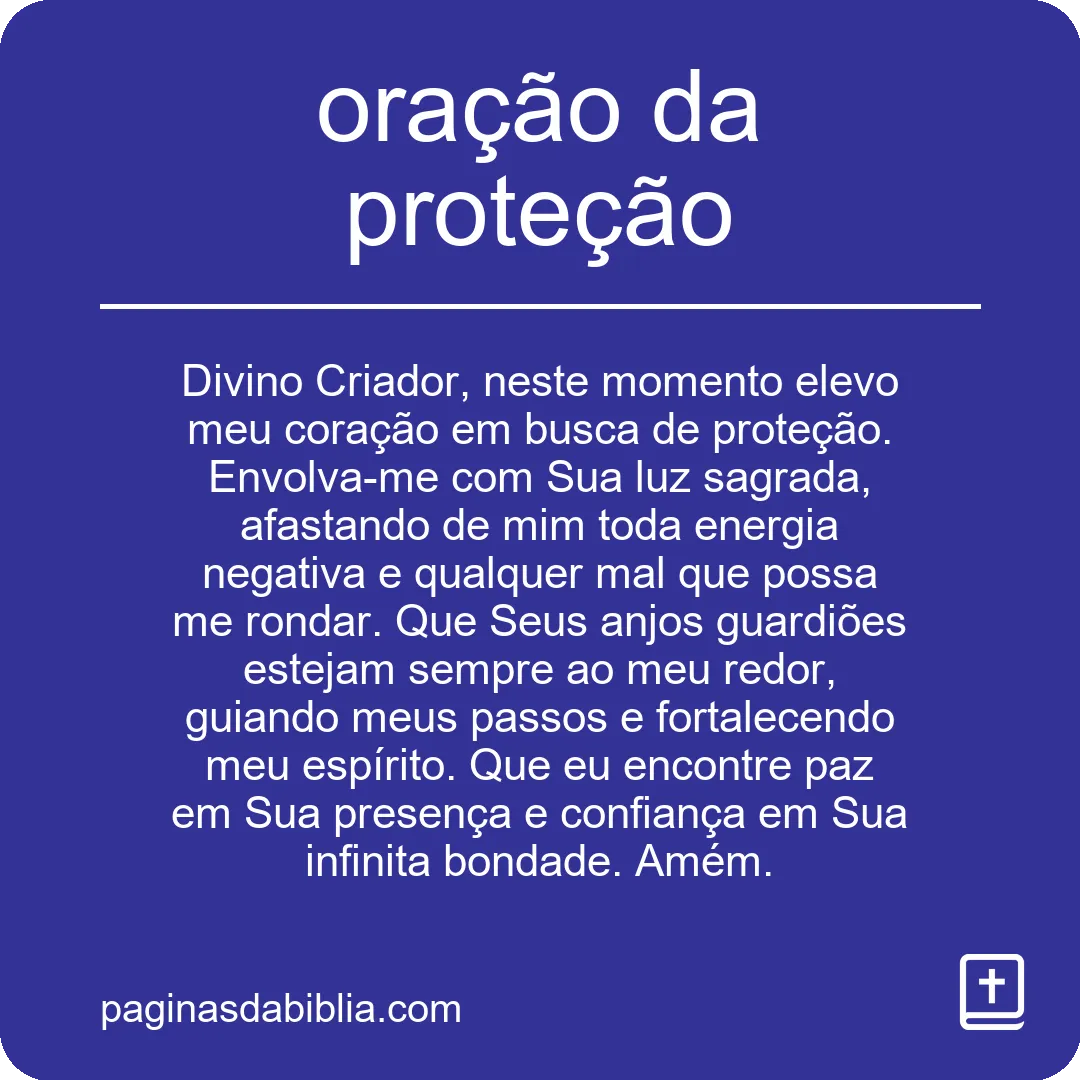 oração da proteção