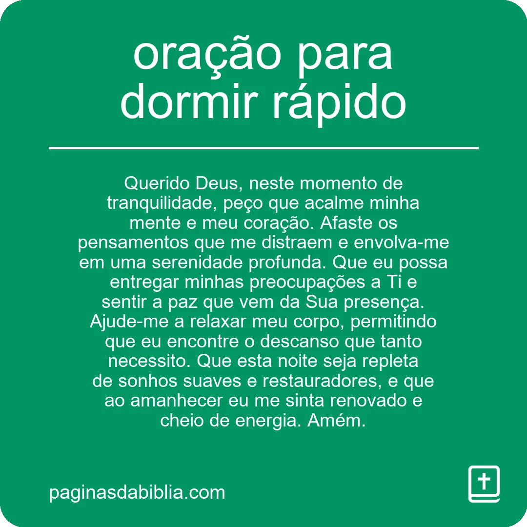 oração para dormir rápido