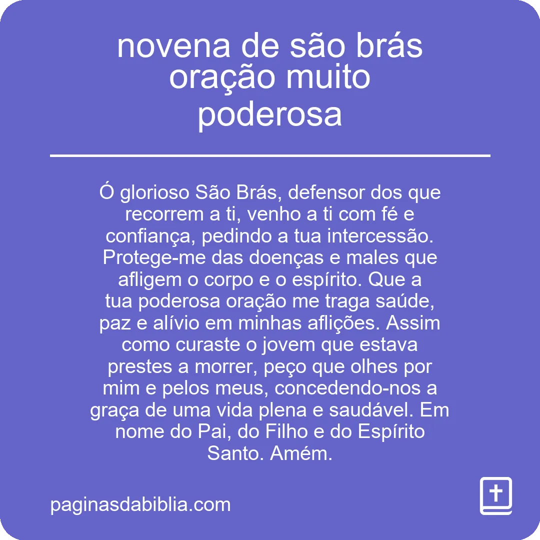 novena de são brás oração muito poderosa