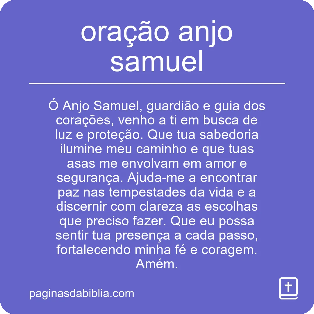 oração anjo samuel