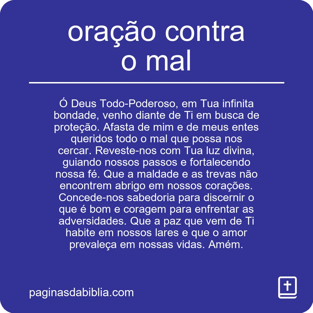 oração contra o mal