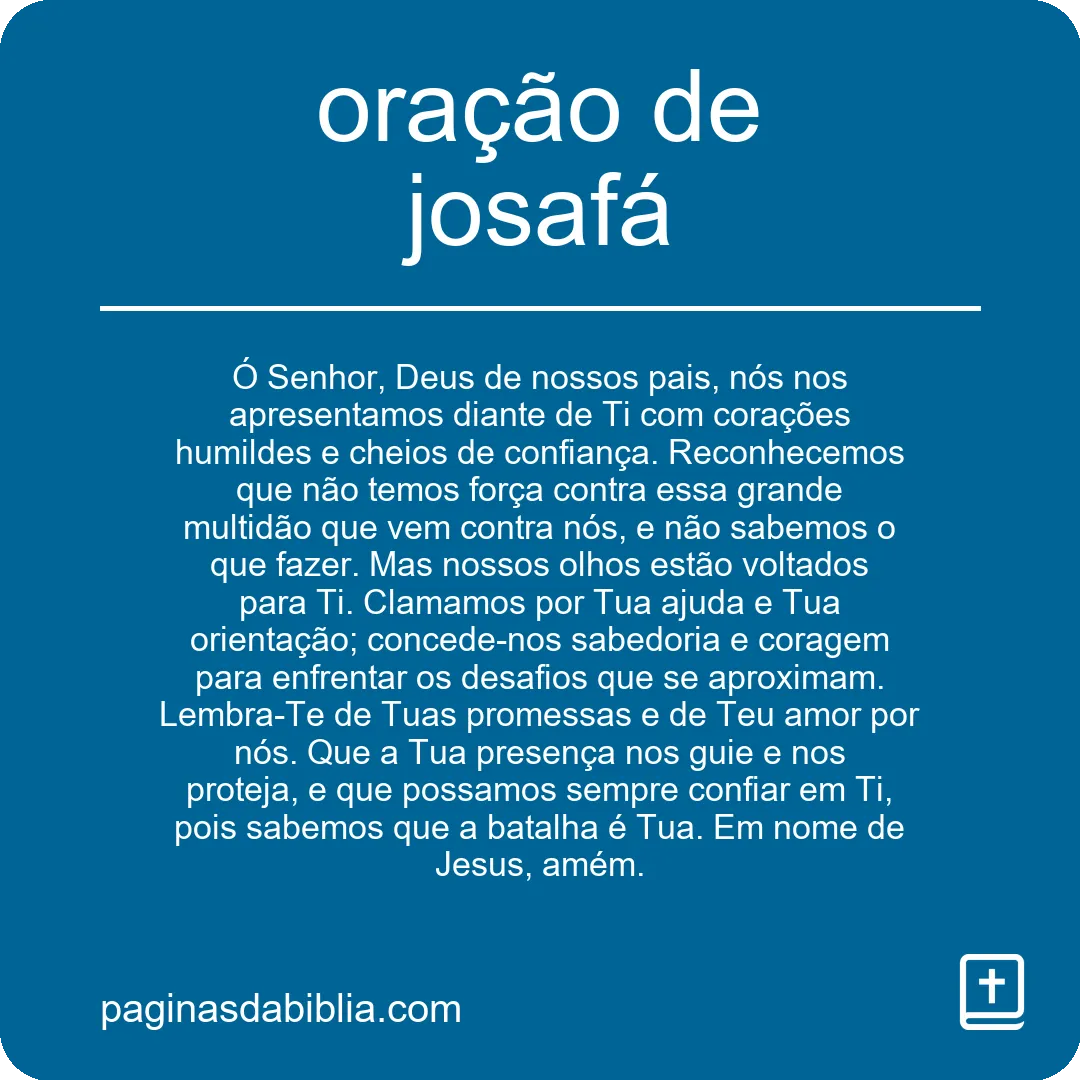 oração de josafá