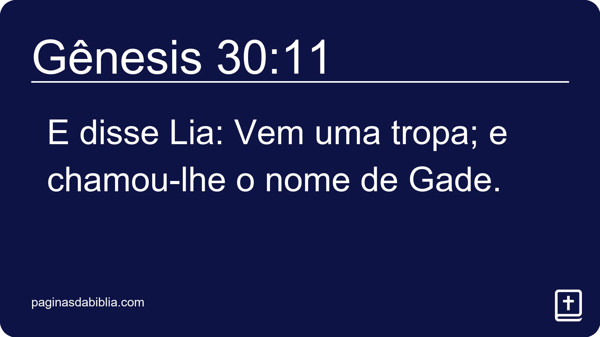 Gênesis 30:11