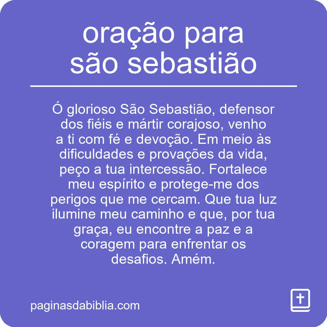 oração para são sebastião