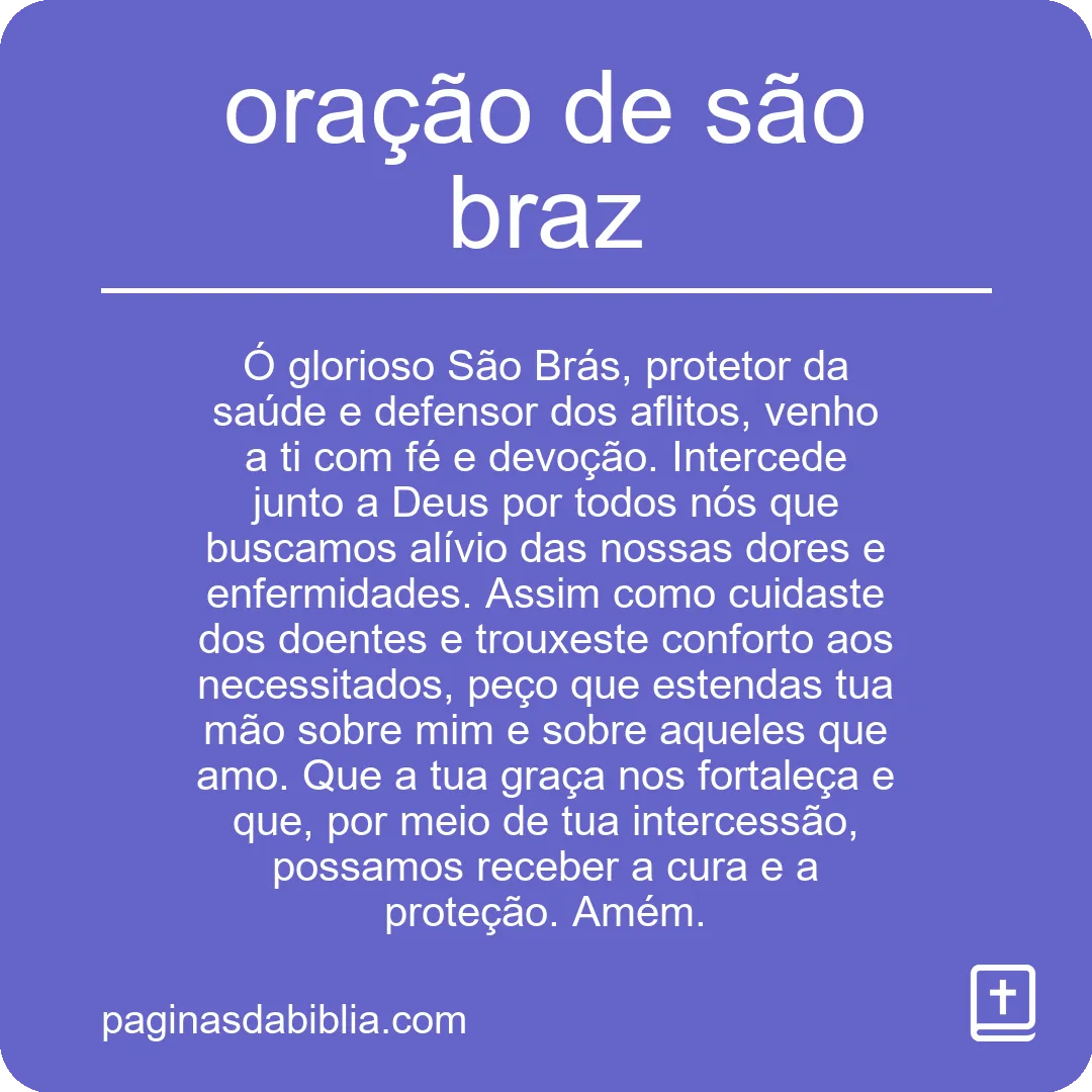 oração de são braz