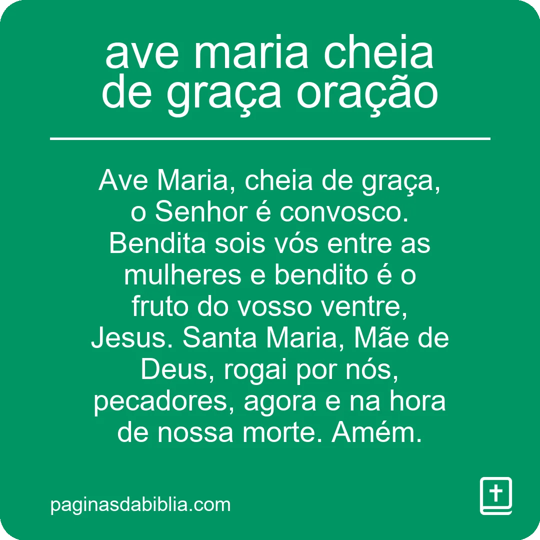 ave maria cheia de graça oração